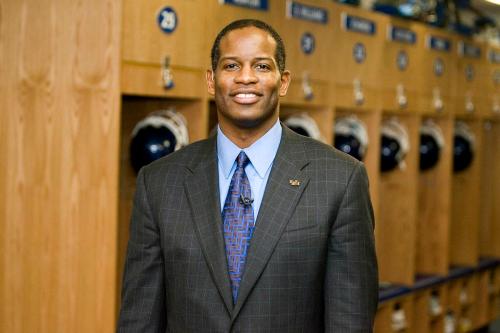 University at Buffalo President John Simpson and UB Athletic Director Warde Manuel named Turner Gill the 23rd head football coach at University at Buffalo on Dec. 16, 2005. Gill signed a contract extention to continue being the head coach at Buffalo on Dec. 16, 2008. (File photo by Paul Hokanson)